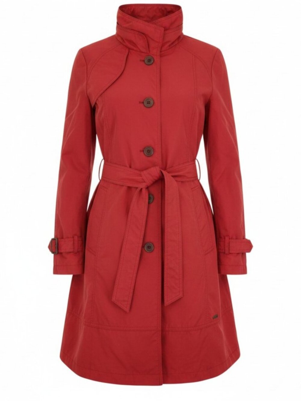 OLSEN Europe outdoor red trench coat belted lightweight jacket size m/l